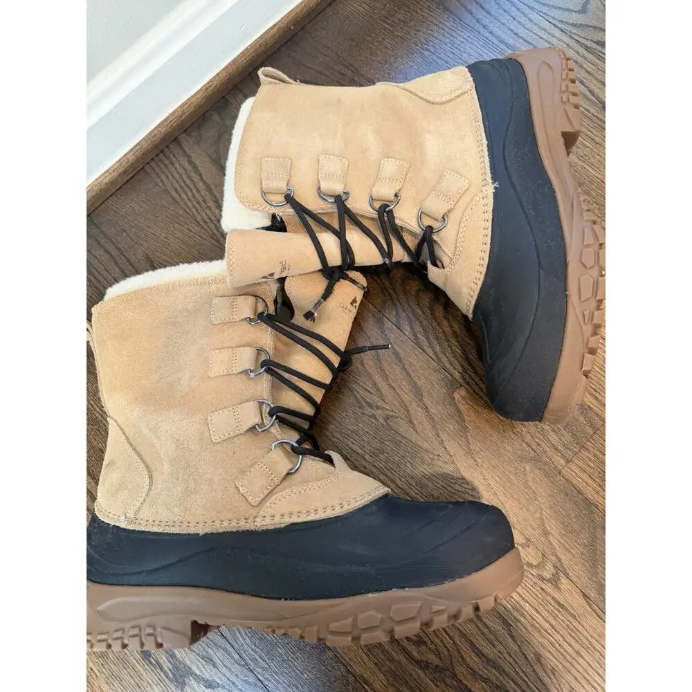 Men's Ozark Trail Waterproof 400g Leather Snow Boots Mens Sz 10